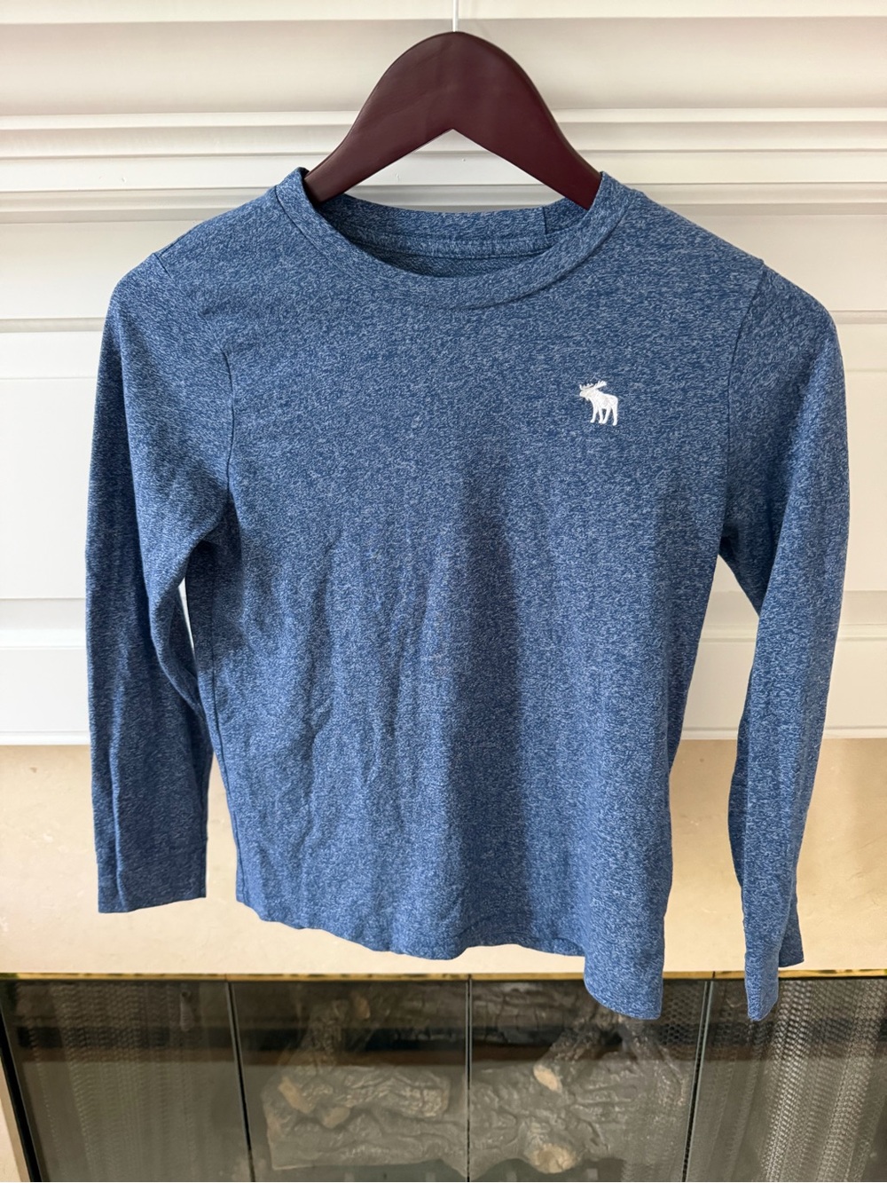 abercrombie kids Heather Blue Long-Sleeve Crew Tee